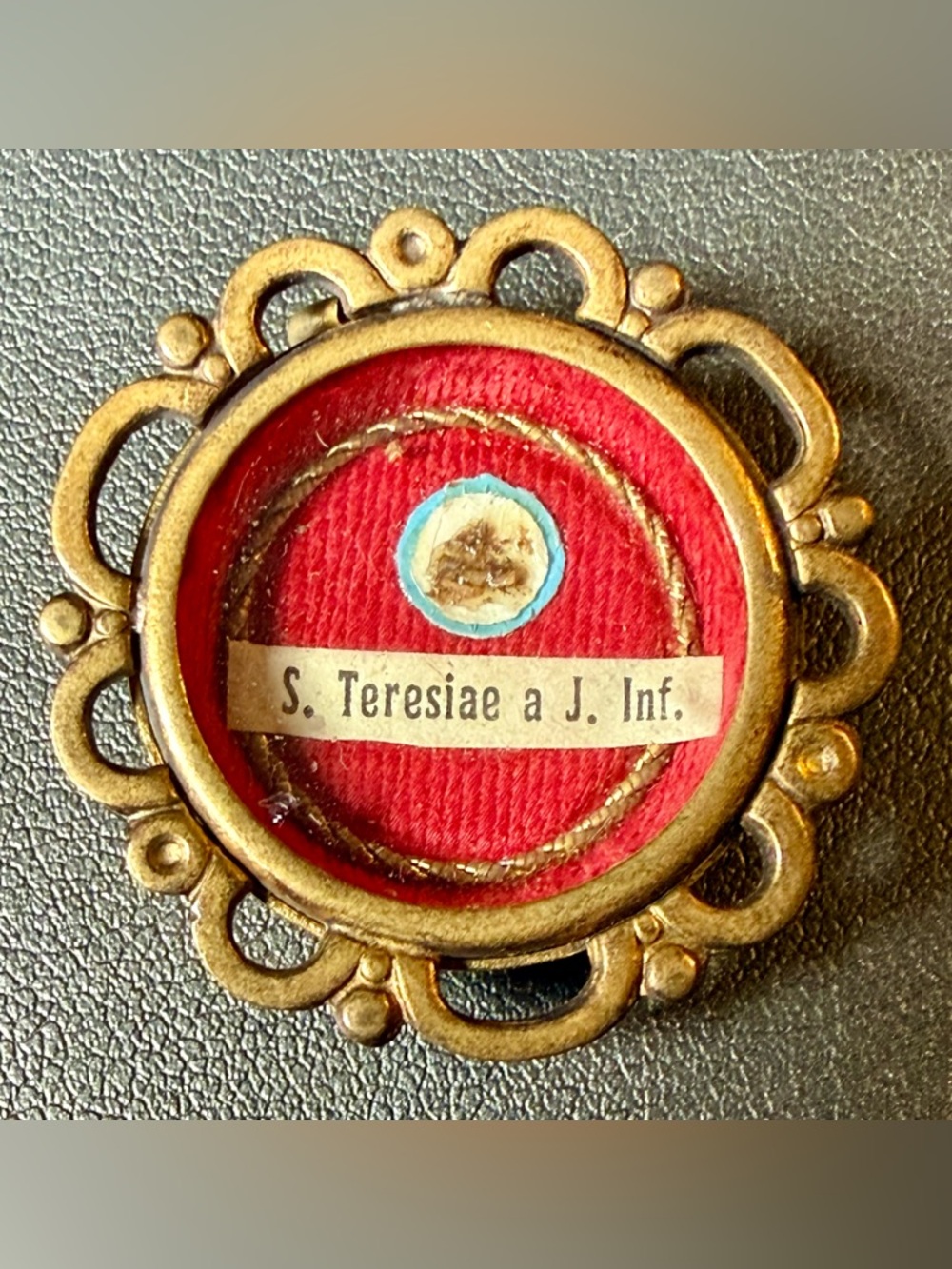Antique St Therese Wax Seal Reliquary Pendant
